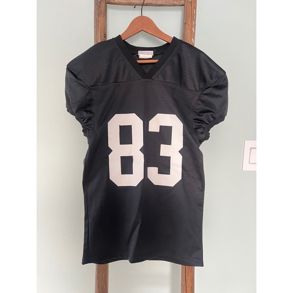 Teamwork Raider Nation Football Jersey Number 83 Black Athletic Apparel - Picture 1 of 7